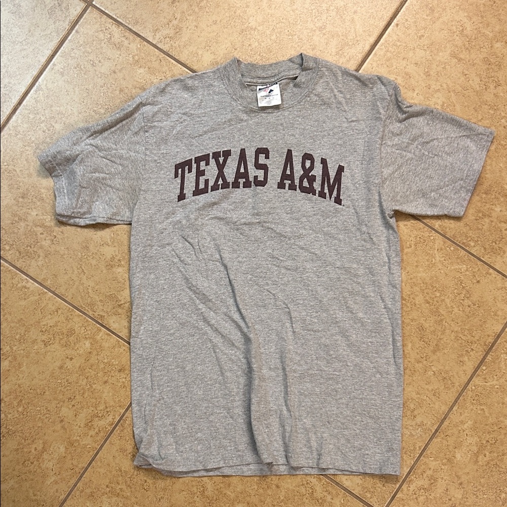 Jerzees Gray Texas A&M Short Sleeve Tee